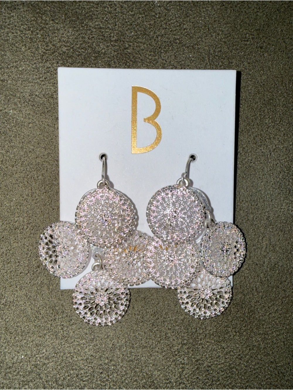 Bancroft Disc Drop Earrings - Silvertone